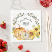 Sinaasappel n Witte Pompoenen w Zonnebloemen Baby  Servet (Insitu)