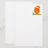 Sinaasappel Nachtuilontwerp Briefpapier (Voorkant / Achterkant)