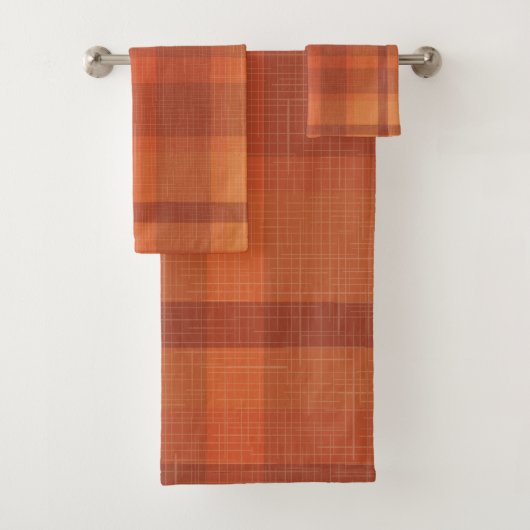 Sinaasappel najaar Herfst Pset Tartan Bad Handdoek (Insitu)