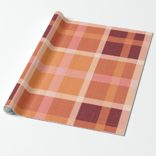 Sinaasappel najaar Herfst Pset Tartan Cadeaupapier