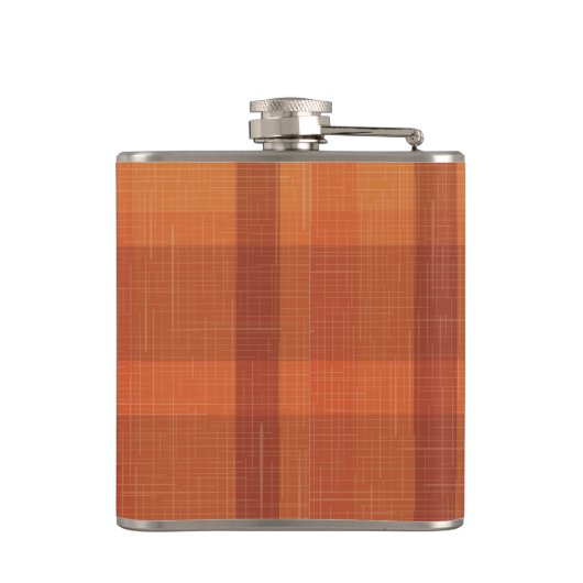 Sinaasappel najaar Herfst Pset Tartan Heupfles (Achterkant)