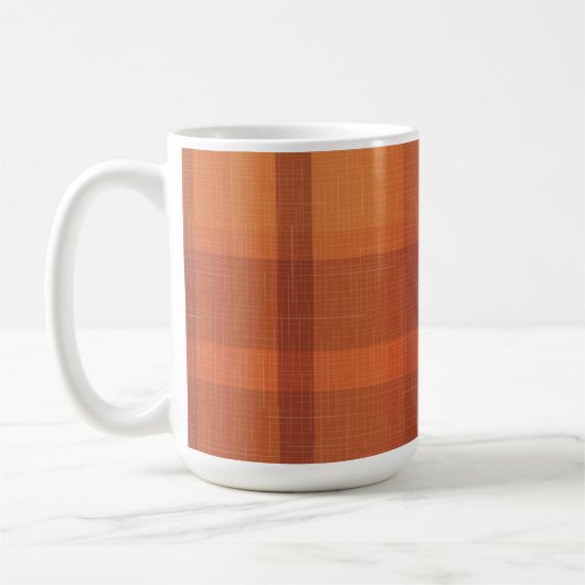 Sinaasappel najaar Herfst Pset Tartan Koffiemok (Links)