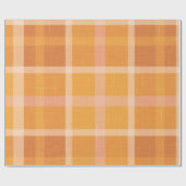 Sinaasappel najaar Herfst Pset Tartan Wrapping Cadeaupapier (Vlak)