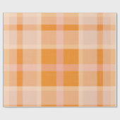 Sinaasappel najaar Herfst Pset Tartan Wrapping Cadeaupapier (Vlak)