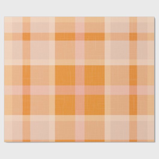 Sinaasappel najaar Herfst Pset Tartan Wrapping Cadeaupapier (Vlak)