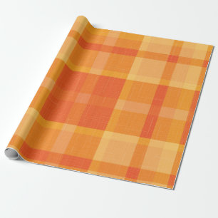 Sinaasappel najaar Herfst Pset Tartan Wrapping P Cadeaupapier