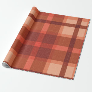 Sinaasappel najaar Herfst Pset Tartan Wrapping P Cadeaupapier