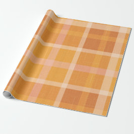 Sinaasappel najaar Herfst Pset Tartan Wrapping P Cadeaupapier