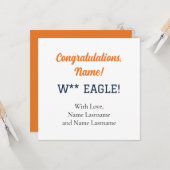 SINAASAPPEL, NAVY Auburn, Alabama gepersonaliseerd Kaart (Voorkant / Achterkant in situ)