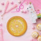 Sinaasappel of mandarijn Citrusvruchten met tekst Papieren Bordje (Feest)