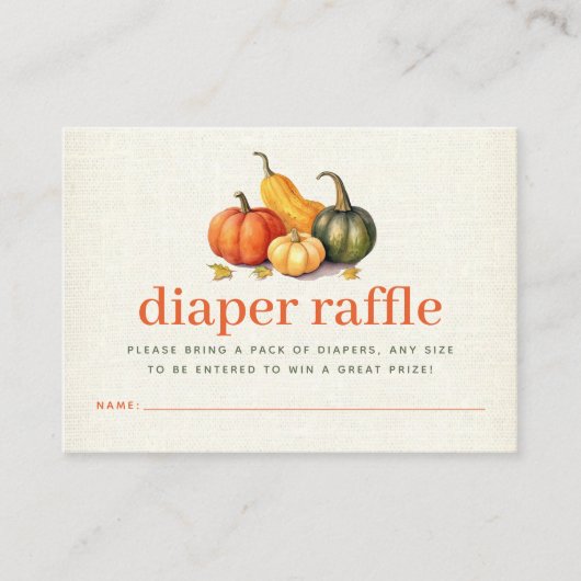 Sinaasappel Oh mijn kalebas kleine pompoen luier l Informatiekaartje (Voorkant)