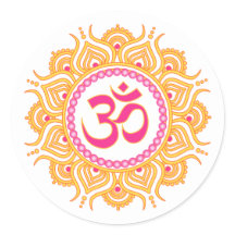Sinaasappel om mandala sticker