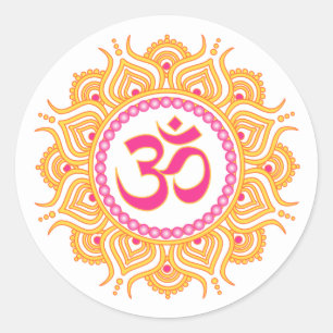 Sinaasappel om mandala sticker