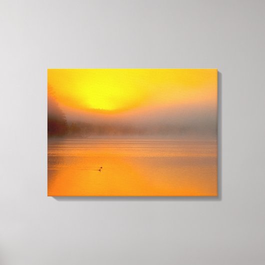 Sinaasappel Ombre Sunrise herfstkleuren Natuur Fot Canvas Afdruk (Voorkant)