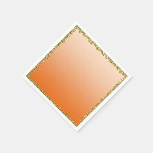 Sinaasappel ondergedompeld gouden glitter glam spa servet (Hoek)