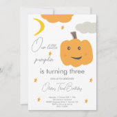 Sinaasappel Onze Kleine Pompoen 3e Verjaardags Maa Kaart (Voorkant)