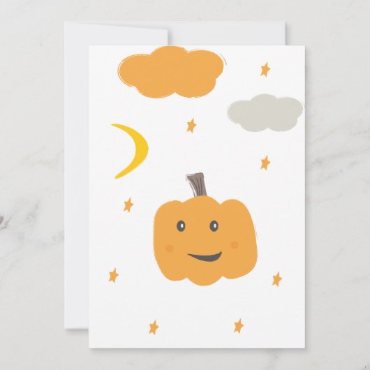 Sinaasappel Onze Kleine Pompoen 3e Verjaardags Maa Kaart (Achterkant)