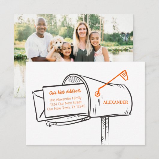 Sinaasappel Onze nieuwe adresmailbox verplaatsen (Voorkant / Achterkant)