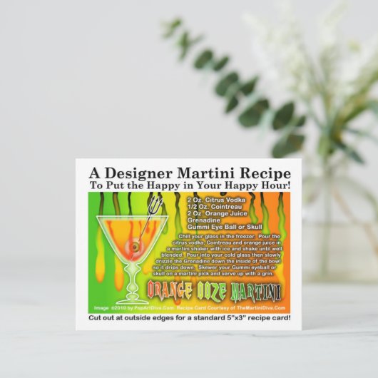 Sinaasappel Ooze Halloween Martini Recept Briefkaa Briefkaart (Staand voorkant)