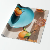 Sinaasappel op bord cadeaupapier (Uitgerold)