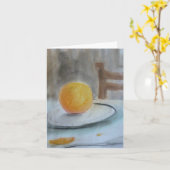 Sinaasappel op Bord pastel notecard door Brad Hine Kaart (Gele Bloem)