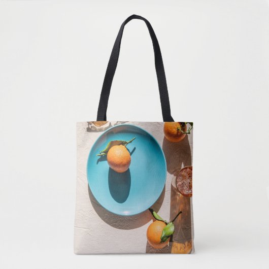 Sinaasappel op bord tote bag (Voorkant)