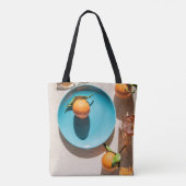 Sinaasappel op bord tote bag (Achterkant)