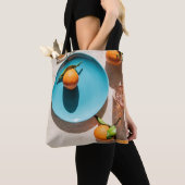 Sinaasappel op bord tote bag (Dichtbij)