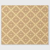 sinaasappel op crème arabesk design cadeaupapier (Vlak)