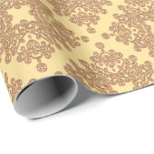 sinaasappel op crème arabesk design cadeaupapier (Rol Hoek)