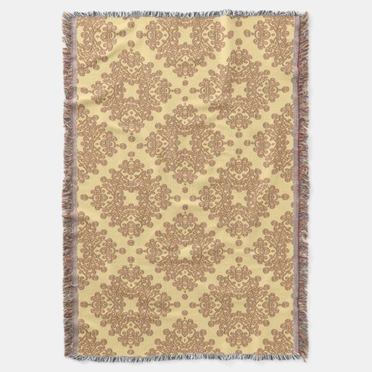 sinaasappel op crème arabesk design deken (Voorkant Verticaal)