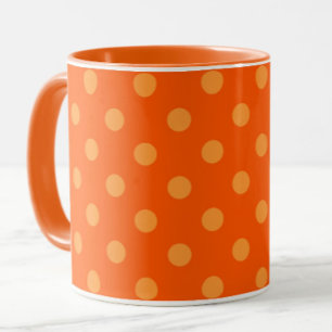 Sinaasappel op diep Sinaasappel Polka Dots Patroon Mok