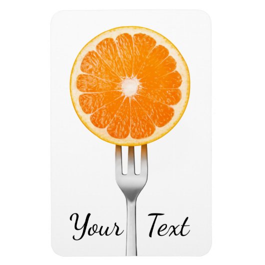 Sinaasappel op een vork magneet (Verticaal)