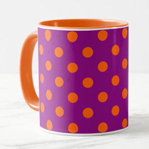 Sinaasappel op Paarse stippen Patroonontwerp Mok