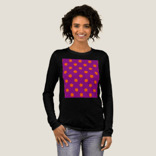 Sinaasappel op Paarse stippen Patroonontwerp Tri-Blend Shirt