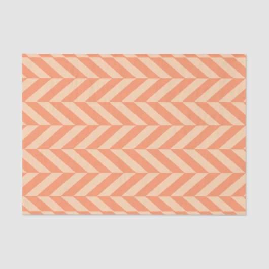 Sinaasappel op peach Herringbone Tissuepapier (Voorkant)