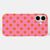 Sinaasappel op roze stippen Patroonontwerp Case-Mate iPhone Case (Achterkant (horizontaal))