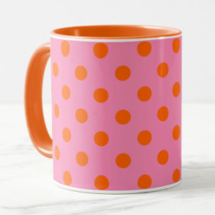 Sinaasappel op roze stippen Patroonontwerp Mok