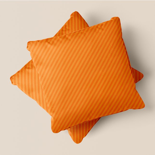 Sinaasappel op Sinaasappel Gestreept Eenvoudig & C Kussen (Orange On Orange Striped Simple & Chic Accent Throw Pillow)