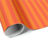 Sinaasappel op Sinaasappel Stripes Happy Birthday  Cadeaupapier (Rol Hoek)