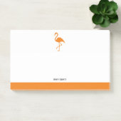 Sinaasappel op Witte Flamingo & Rand met Naam Post-it® Notes (Kantoor)