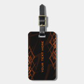 Sinaasappel op zwart "Thorn"-Bagagelabel Bagagelabel (Voorkant verticaal)