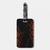 Sinaasappel op zwart "Thorn"-Bagagelabel Bagagelabel (Achterkant verticaal)