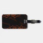 Sinaasappel op zwart "Thorn"-Bagagelabel Bagagelabel (Achterkant horizontaal)