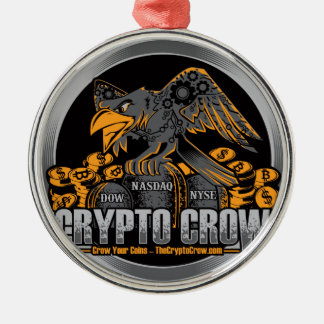 Sinaasappel op zwarte crypto-codering metalen ornament