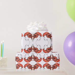 Sinaasappel Oranje Haar Vrouw Portret Pop Art Cadeaupapier
