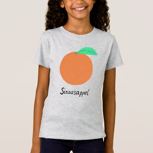 Sinaasappel Oranje Nederlandse Fruity Fun Food Art T-shirt (Voorkant)