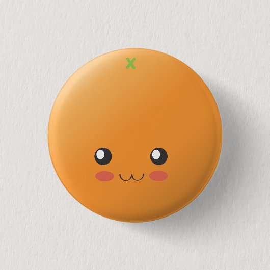 Sinaasappel - Oranje Ronde Button 3,2 Cm (Voorkant)