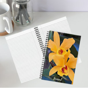 Sinaasappel Orchidee Bloesem Bloemig Notitieboek