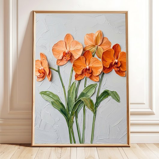 Sinaasappel Orchidee Canvas Kunst Poster